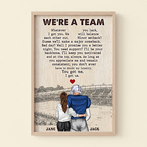 We're A Team, Personalized Canvas Poster, Football Couple, Gift For Couple - Poster & Canvas - GoDuckee