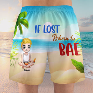 If Lost, Return To Bae, Gift For Couple, Personalized Beach Shorts, Beach Couple Shorts, Couple Gift - Beach Shorts - GoDuckee