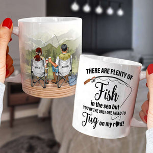 There're Plenty Of Fish In The Sea, Personalized White Mug, Gift For Couple - Coffee Mug - GoDuckee