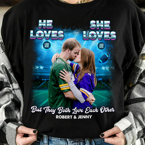 Personalized Football Couple Shirt, But They Both Love Each Other 04HUTI110124 - Shirts - GoDuckee