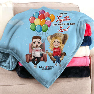 And So Together They Built A Life They Loved, Couple Gift, Personalized Blanket, Movie Couple Blanket 01HTTI220823HH - Blanket - GoDuckee