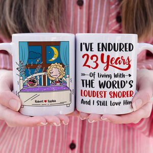 I've Endured Living With The World's Loudest Snorer, Couple Gift, Personalized Mug, Funny Couple Mug - Coffee Mug - GoDuckee