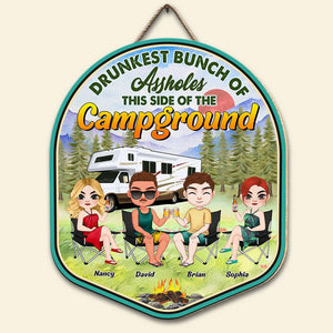 This Side Of The Campground, Personalized Metal Wall Art, Camping Friends, Gifts For Friend - Metal Wall Art - GoDuckee