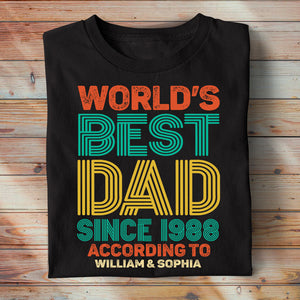 World's Best Dad, Dad Grandpa Personalized T-shirt Hoodie Sweatshirt - Shirts - GoDuckee
