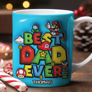 Best Dad Ever, Personalized Edge To Edge Mug, Custom Name Game Online Dad Mug 02NATI271023 - Coffee Mug - GoDuckee