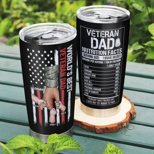 World's Best Veteran Dad, Personalized Tumbler, Gift For Veteran Dad, 05huti080523hh - Tumbler Cup - GoDuckee