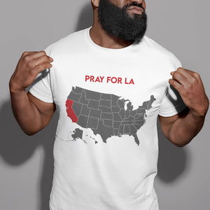 Pray for California Los Angeles Fire Strong Shirt California Map Shape - Shirts - GoDuckee