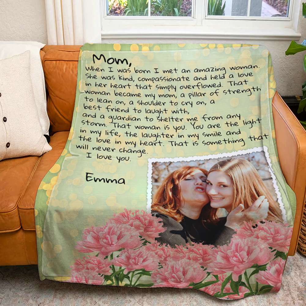 I Love You Mom, Personalized Blanket, Love Mom, Gift For Mom - GoDuckee