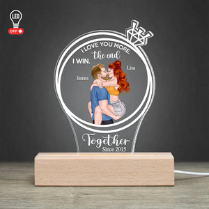 I Love You More - Personalized Couple Led Light - Gift For Couple - Led Night Light - GoDuckee