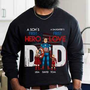 We Love Dad, Gift For Hero Dad 01DTDT270423TM Personalized Shirt Hoodie Sweatshirt - Shirts - GoDuckee