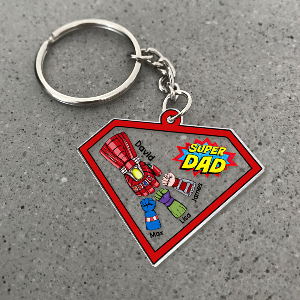 Strong Dad Personalized Keychain -02QHTI260523HA - Keychains - GoDuckee