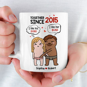 Together Since, Couple Gift, Personalized Mug, Naughty Couple Coffee Mug - Coffee Mug - GoDuckee