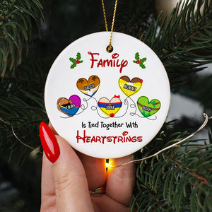 Personalized Gifts For Family Ornament, Tied Together With Heartstrings 01qhti261024 - Ornament - GoDuckee