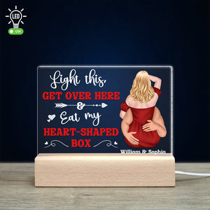 Light This Get Over Here, Personalized 3D Led Light, Naughty Couple, Gifts For Couple - Led Night Light - GoDuckee