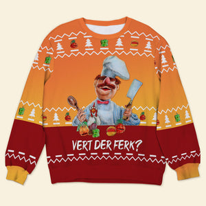 Gift For Comedy TV Series Fan, Knitted Ugly Sweater Shirt, Chef Sweater Shirt 02QHTI080823 - AOP Products - GoDuckee