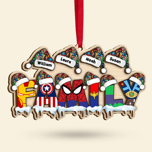 Personalized Gifts For Superhero Family Christmas Ornament 03ohti241024 - Ornament - GoDuckee