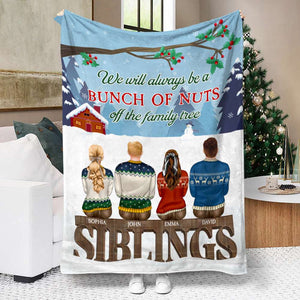 We Will Always Be A Bunch Of Nuts Of The Family Tree, Personalized Blanket, Gifts For Siblings - Blanket - GoDuckee