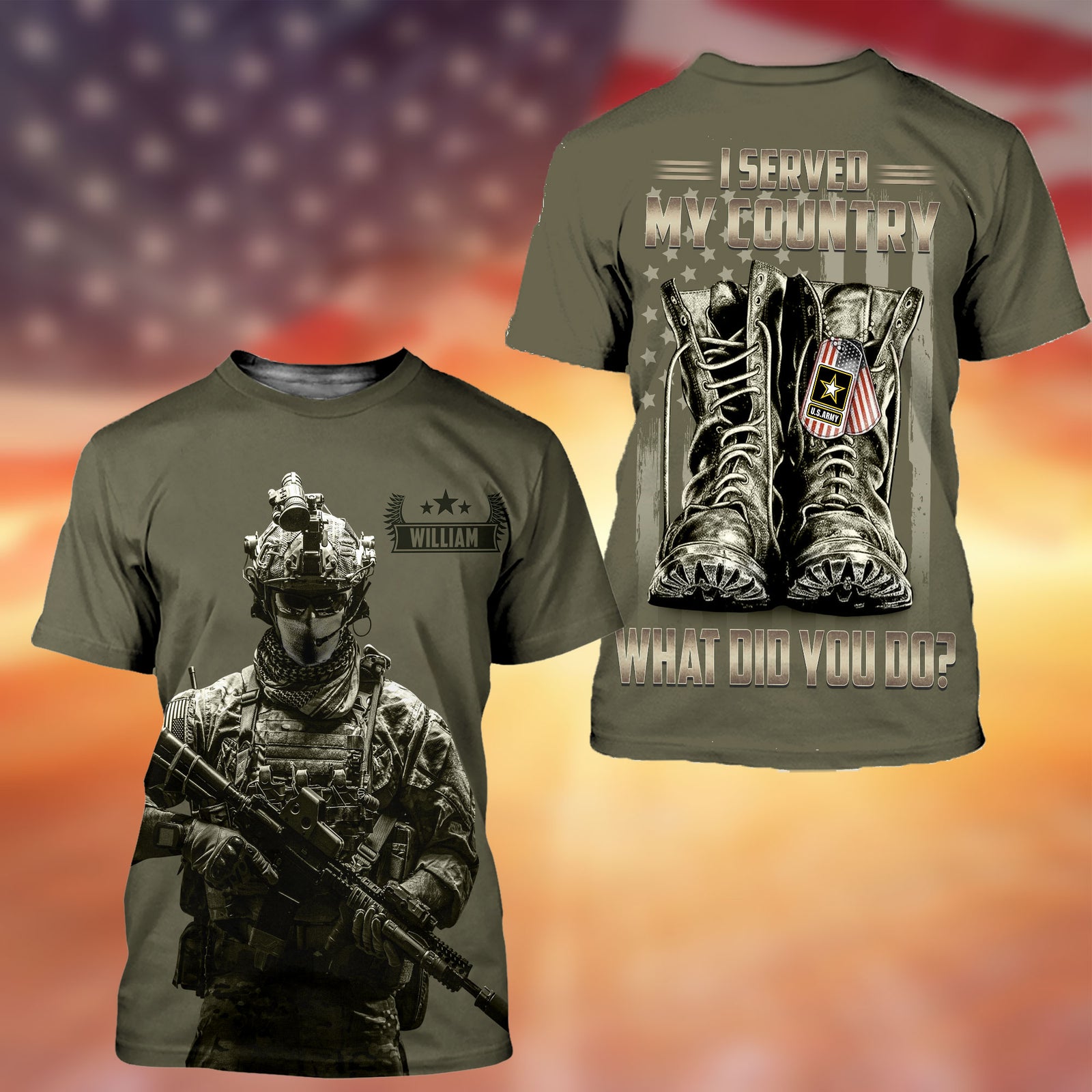 I Served My Country Personalized 3D AOP Shirt, Gift For Men - AOP Products - GoDuckee