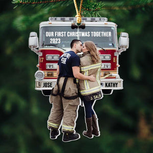 Firefighter - Couple Christmas Together, Personalized Ornament, Christmas Gifts - Ornament - GoDuckee