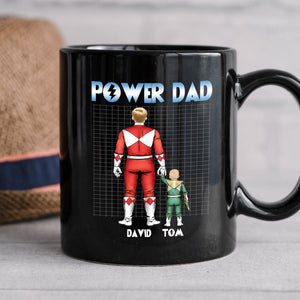 Power Dad Personalized Black Mug, Gift For Father's Day-5QHDT020523 - Coffee Mug - GoDuckee