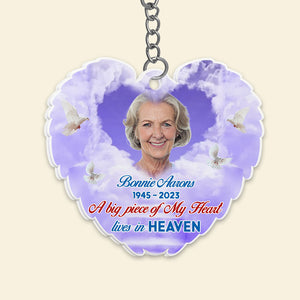 A Big Piece Of My Heart Lives In Heaven, Personalized Keychain, Gift For Heaven - Keychains - GoDuckee