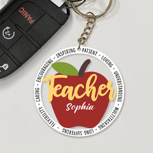 Inspiring Patient Loving - Personalized Teacher Keychain - Gift For Teacher - Keychains - GoDuckee