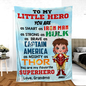 To My Little Hero, Gift For Kid, Personalized Blanket, Kid Blanket For Family 05TOTI070823PA - Blanket - GoDuckee