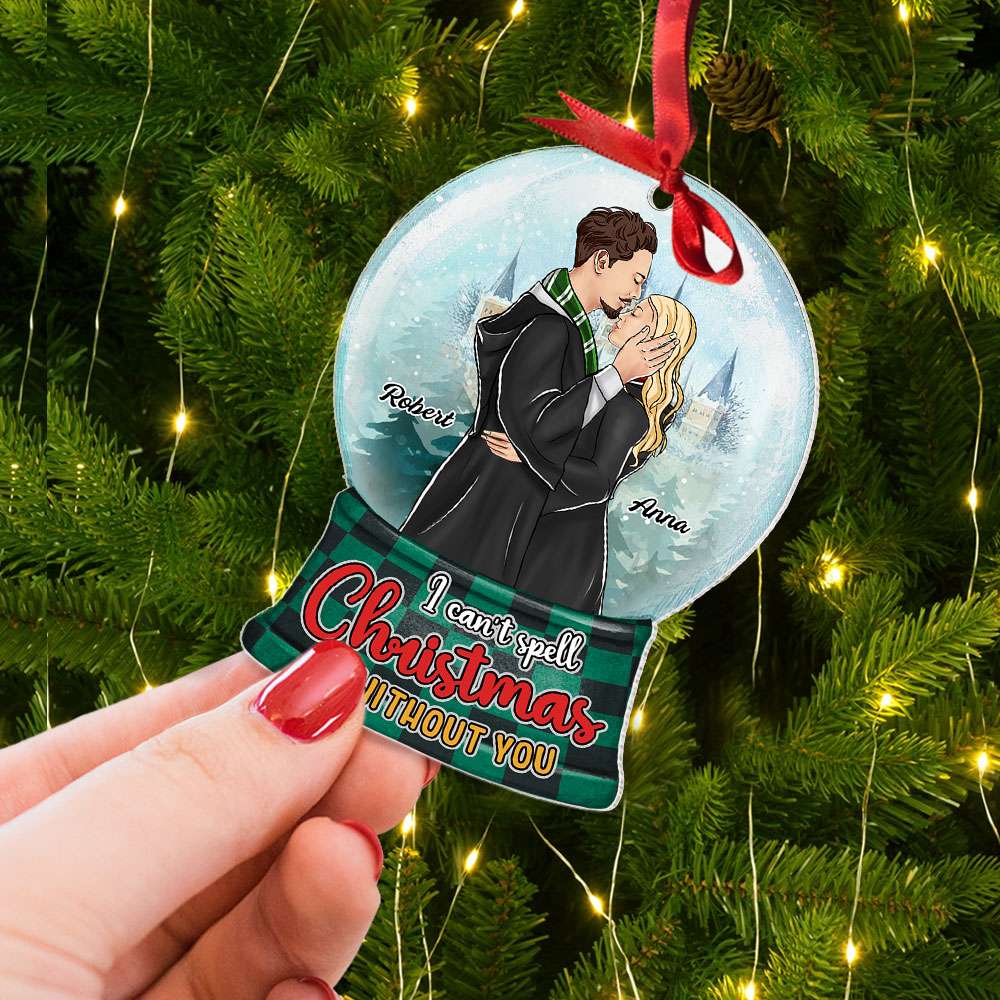 I Can't Spell Christmas Without You Personalized Ornament, Kissing Couple  Gifts - teejeep