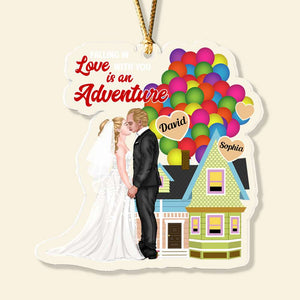 Falling In Love With You Is An Adventure, Personalized Ornament, Wedding Gifts Couple - Ornament - GoDuckee