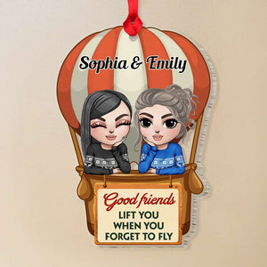 Good Friends Lift You When You Forget To Fly, Personalized Ornament, Gifts For Friend - Ornament - GoDuckee