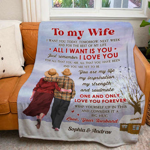 To My Wife, Gift For Her, Personalized Blanket, Old Couple Blanket, Couple Gift - Blanket - GoDuckee