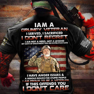 I Am A Grumpy Old Veteran, Personalized Shirt - AOP Products - GoDuckee