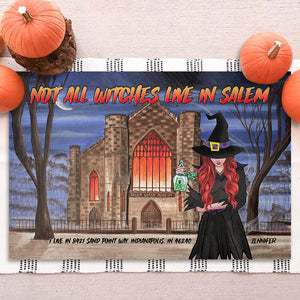 Not All Witches Live In Salem, Personalized Doormat, Gifts For Witchy Friend - Doormat - GoDuckee