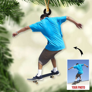 Skateboarding, Personalized Ornament, Gifts For Skateboarder - Ornament - GoDuckee