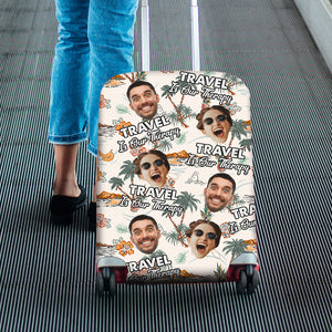 Personalized Gifts For Couple Luggage Cover Custom Face Hawaiian Tropical Summer 03XQTI160724 - Luggage Covers - GoDuckee