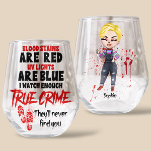Blood Stains Are Red Uv Lights Are Blue, Personalized Glass Egg Cup, Gifts For Horror Fan - Glass Egg Cup - GoDuckee