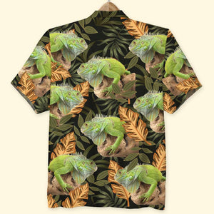 Gift For Lizard Lover, Personalized Hawaiian Shirt, Custom Photo Lizard Iguana Hawaiian Shirt - Hawaiian Shirts - GoDuckee