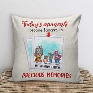 Today's Moments Become Tomorrow's Precious Memories, Gift For Family, Personalized Pillow, Shoes Family Pillow - Pillow - GoDuckee