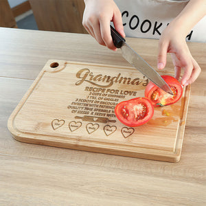 Recipe For Love, Gift For Grandma, Personalized Cutting Board, Love Ingredients Cutting Board - Home Decor - GoDuckee
