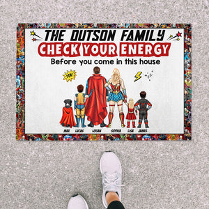 Check Your Energy - Personalized Door Mat - Gift For Family 06QHTI140423 - Doormat - GoDuckee