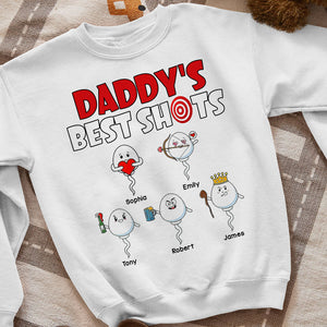 Daddy's Best Shots Personalized Shirts, Gift For Dad, Funny Sperm Shirt - Shirts - GoDuckee