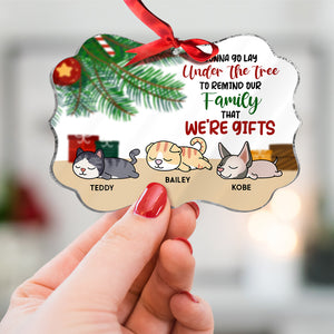 Gonna Go Lay Under The Tree, Gift For Cat Lover, Personalized Ornament, Cats Laying Ornament, Christmas Gift - Ornament - GoDuckee