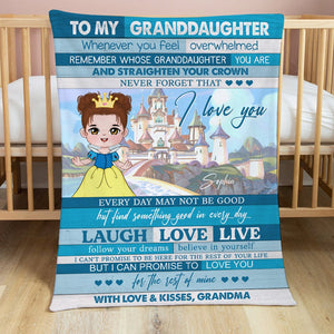 To My Granddaughter Whenever You Feel Overwhelmed Remember Whose Granddaughter-Personalized Blanket-Gift For Granddaughter-02htqn090823ha - Blanket - GoDuckee