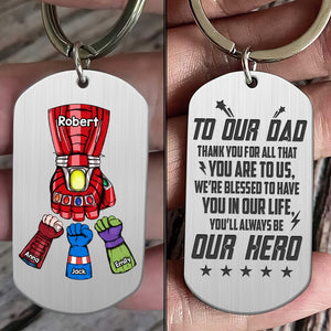 Personalized Gifts For Fathers Keychain We're Blessed To Have You In Our Life 03NATI270124HA - Keychains - GoDuckee
