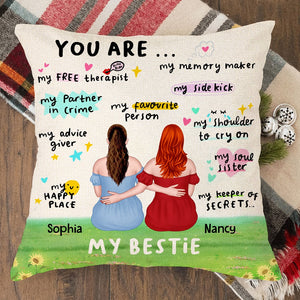 Personalized Pillow Gift For Friend, You Are My Free Therapist, Partner In Crime, Favorite Person,... - Pillow - GoDuckee