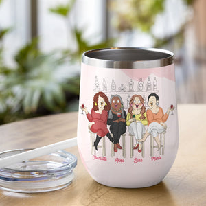 Great Friends Bring More Wine Personalized Chubby Friends Wine Tumbler Gift For Bestie - Wine Tumbler - GoDuckee