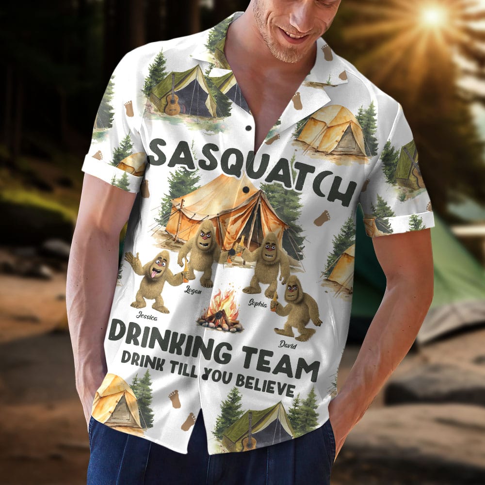 Personalized Gifts For Camping Lovers Bigfoot Hawaiian Shirt Drink Till You Believe - Hawaiian Shirts - GoDuckee