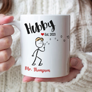 Hubby Wifey - Personalized Couple Mug Set - Gift For Couple - Coffee Mug - GoDuckee