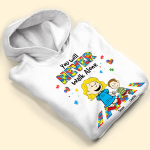 Personalized Gifts For Autism Awareness Shirt Cartoon Parent And Kids 02KATI190225HH - Shirts - GoDuckee