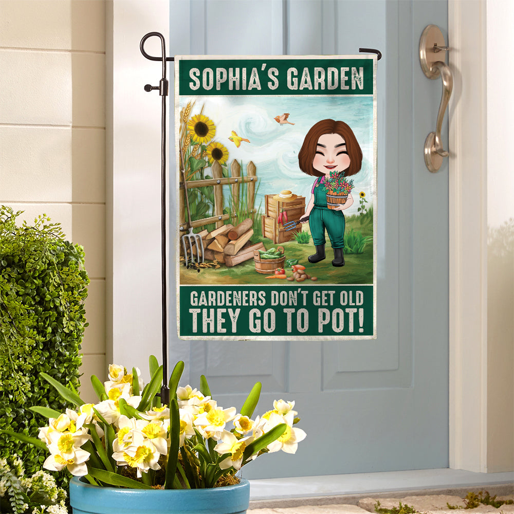 Gardeners Don't Get Old They Go To Pot, Personalized Flag, Gifts For Farmer - Flag - GoDuckee